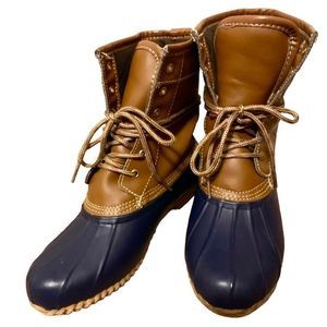 New Khombu Premium Leather & Rubber Winter Lace Up Ankle Duck Boots Size 5